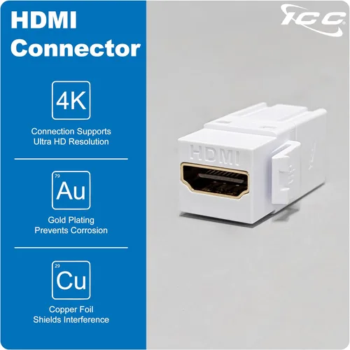 Miniatura 3 de ICC Acoplador modular HDMI en estilo HD, negro, individual