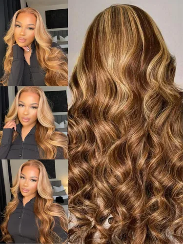 Miniatura 45 de Julia Hair Peluca con parte en V, ondulado, ombré, chesnuts, color marrón, 14 pulgadas