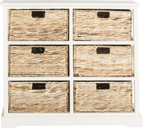 Safavieh American Homes Collection Keenan - Cesta de mimbre (6 unidades), color negro envejecido