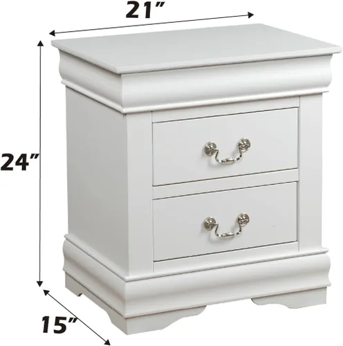 Miniatura 8 de Acme Louis Philippe Mesita de noche en blanco
