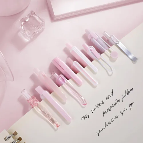 Miniatura 3 de Juego de 10 bolígrafos de tinta de gel en colores pastel, lindos para tomar notas, punta extrafina retráctil de 1/64 de pulgada (0.5 mm), 10 Rosa