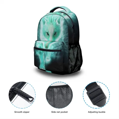 Miniatura 4 de Nerxy Mochila escolar para niños y niñas, Azul (Blue Wolf), Mochilas Daypack