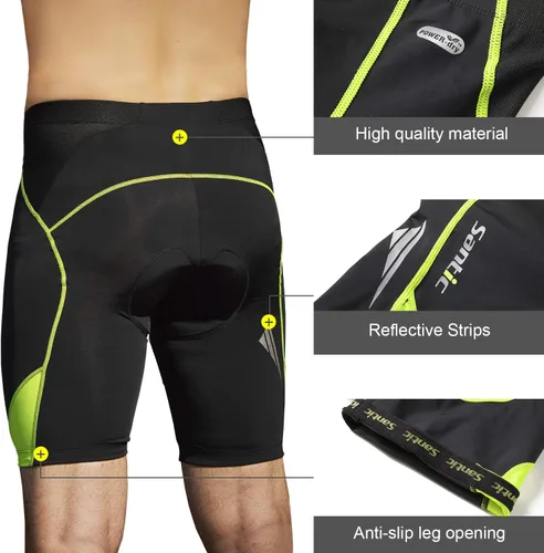 Miniatura 4 de Santic Pantalones cortos de ciclismo acolchados para hombre, pantalones de ciclismo para ciclismo, ropa de ciclismo