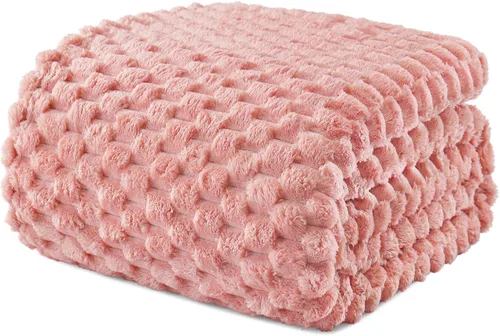 Miniatura 37 de Exclusivo Mezcla - Manta de vellón extragrande, 50 x 70 pulgadas, elegante, tela jacquard suave, mullida, acogedora y ligera, para invierno