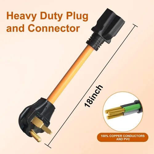 Miniatura 4 de Cable adaptador de soldador NEMA 6-50P a 6-20R de 1.5 pies, adaptador de carga de vehículo eléctrico, 20 amperios, 250V, cable SJTW 12AWG* 3C