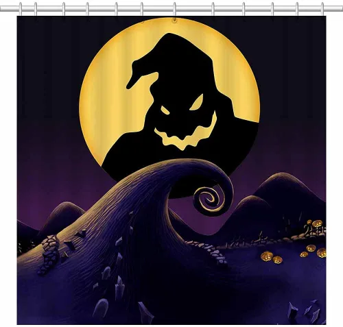 Cortinas de ducha de Halloween de 72 x 72 pulgadas para niños, Halloween, antes de Navidad, decoración de baño de dibujos animados, decoración de
