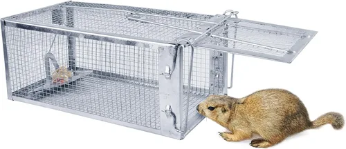 Miniatura 9 de Trampas humanas para ratas, captura y liberación en vivo para interiores y exteriores, jaula de roedores para ardillas, ratones, ratas pequeñas