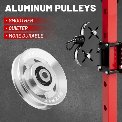 Miniatura 4 de RitFit Aluminum Pulley Wheel for Gym Equipment, 2PCS/ 6PCS Set Power Rack Pulley Attachment, 90mm Aluminum Alloy Bearing Gym Pulley Wheel for Home