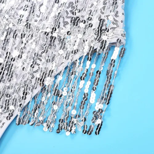 Miniatura 6 de winying Leotardo de baile de jazz latino con borlas de lentejuelas brillantes para mujer