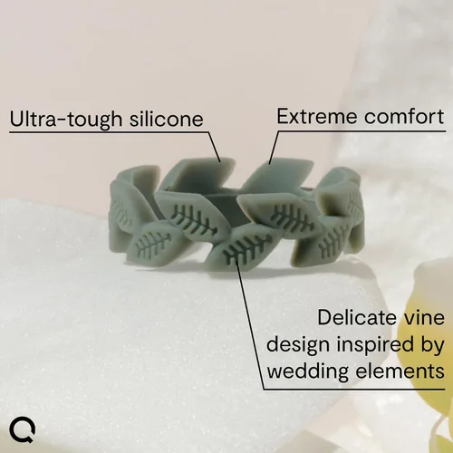 Miniatura 3 de QALO Anillo de silicona para mujer, anillos de boda transpirables y duraderos, anillos de compromiso de ajuste cómodo