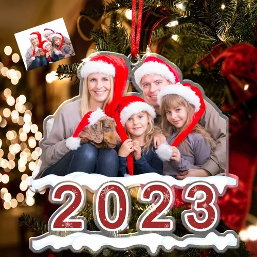 Miniatura 9 de Adornos de Navidad de renos 2021, con texto personalizable, familia de 3