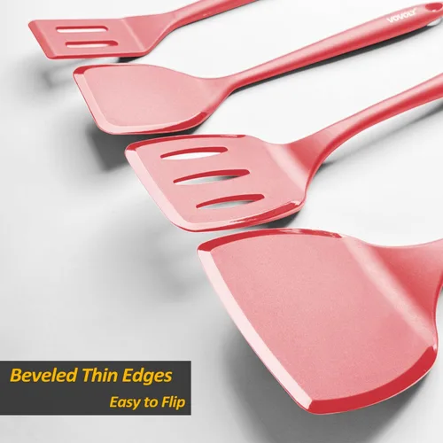 Miniatura 5 de Espátula de silicona para panqueques con mango alargado y diseño sin costuras, espátulas de cocina resistentes al calor para utensilios de cocina