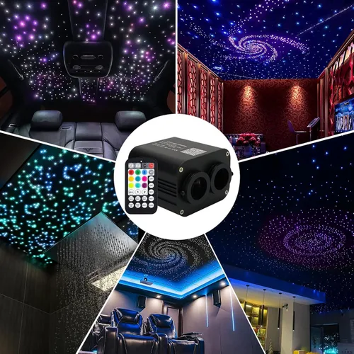 Miniatura 9 de Kit de techo de estrella parpadeante de doble color AMKI 20W, 1300 piezas, 0.03 pulgadas, 13.1 pies de fibra óptica, luz de techo de estrella