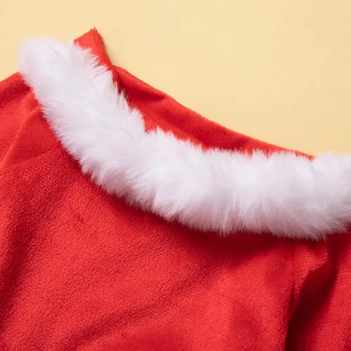 Miniatura 2 de Traje de fiesta de Navidad para bebés y niñas conjunto de 2 unidades sin espalda línea A vestido de niña