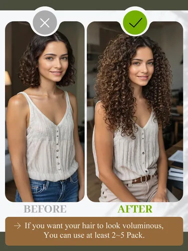 Miniatura 6 de Loxxy Jerry - Extensiones de cabello humano rizado de color negro natural con clip, cabello humano Remy real, 4.23 onzas, 3B 3C, doble trama, cabeza