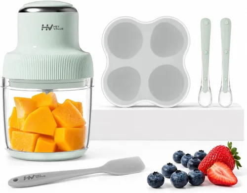 Miniatura 8 de HEYVALUE - Fabricante de alimentos para bebés, juego de procesador de alimentos para bebés más grande para frutas, verduras y carne, licuadora