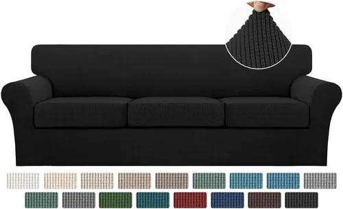 Miniatura 123 de Turquoize 2 fundas para sillas de sala de estar, funda de sofá con fundas de cojín individuales, funda de muebles para sillas (silla, beige biscotti)