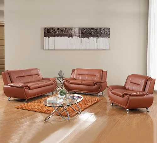 Miniatura 18 de Juego de sofá de piel sintética para sala de estar, muebles de sala de estar, juego de sofá moderno con sofá de 3 plazas, sofá biplaza y sillón