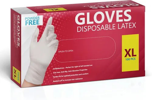 Miniatura 9 de Nuevos guantes desechables de látex, sin polvo, 100 por caja 1000 estuche Pequeño