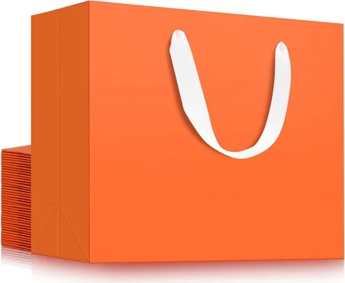 Miniatura 44 de EUSOAR Bolsas de regalo grandes negras, paquete de 12 bolsas de papel de compras de 16 x 6 x 12 pulgadas con asas, bolsa de mercancía de papel kraft
