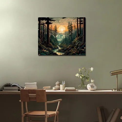 Miniatura 2 de TUMOVO Pintura por números para adultos, lienzo de paisaje forestal, kits de pintura por números, kits de pintura por números, pintura para adultos