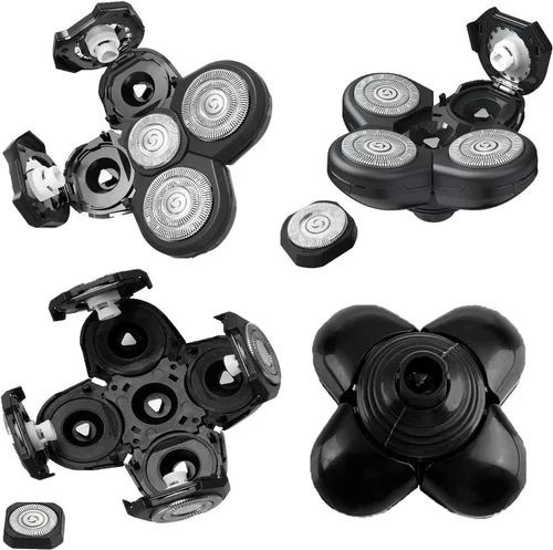Miniatura 7 de Cabezales de repuesto para afeitadora de cabeza, cuchillas de repuesto para afeitadora de cabeza, afeitadoras de cabeza para hombres calvos, negro 5