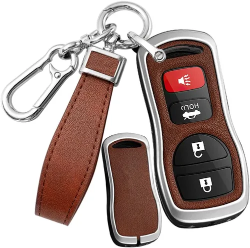 Miniatura 6 de SANRILY Funda de piel sintética para llavero de 3/4 botones para Nissan Sentra Xtrail Pathfinder Quest Altima Armada Frontier para Infiniti FX35