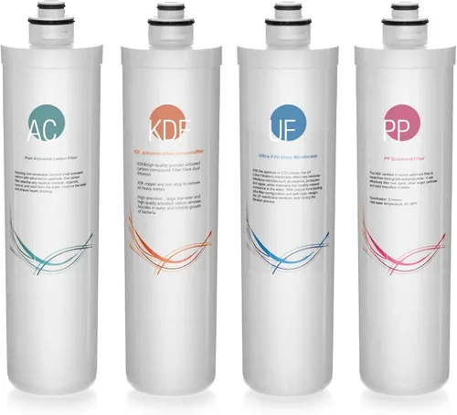 Miniatura 2 de iSpring Paquete de repuesto para sistema de ultra filtración de 4 etapas y filtro KDF/carbono en línea de cambio rápido para sistema de filtro