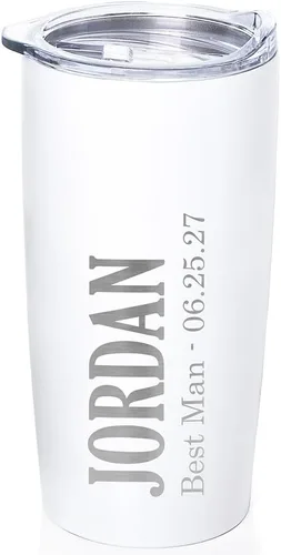 Miniatura 13 de Lifetime Creations Vaso de boda personalizado grabado de 20 onzas – Padrinos de boda personalizados, padrinos de boda, padrino, despedida