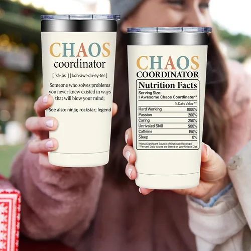Miniatura 4 de Fufandi Chaos Coordinator - Vaso de agradecimiento para mujeres, regalos de agradecimiento para profesores empleados, regalo del día del jefe