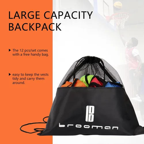 Miniatura 4 de brooman Scrimmage - Chaleco de entrenamiento para niños, jóvenes y adultos, camiseta de práctica de fútbol atlético (12 y 24 unidades)