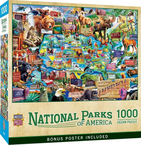 Miniatura 15 de MasterPieces National Parks Maps - Rompecabezas de 1000 piezas para adultos, familia o jóvenes - Parques Nacionales de Estados Unidos por Anderson