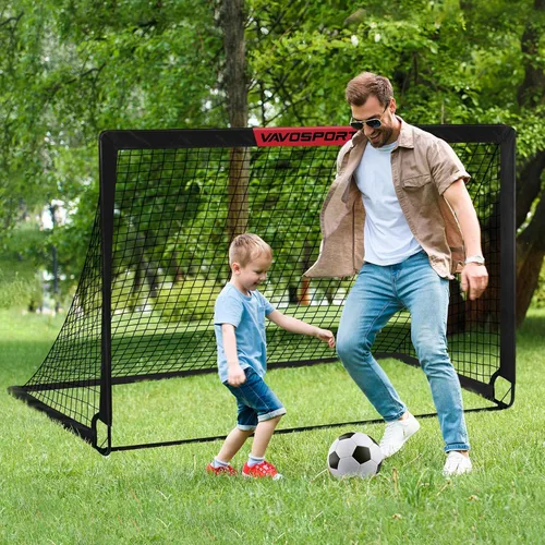 Miniatura 4 de VAVOSPORT Portería de fútbol, 2 porterías de fútbol para niños de 6 x 4 pies para patio trasero, red de fútbol portátil desplegable