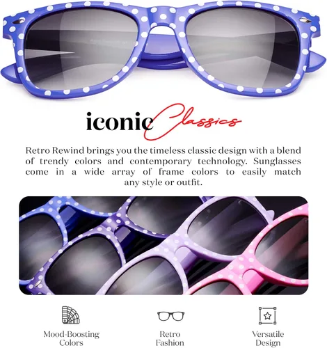 Miniatura 2 de Retro Rewind Gafas de sol vintage de lunares para mujer UV400