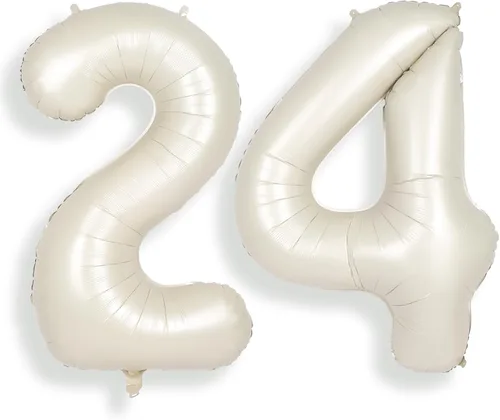 Miniatura 18 de SUWEN Globos de helio grandes de 102 cm (40 pulgadas) con letra S en color crema. Globos grandes de papel de aluminio con letra en helio, de A a Z.