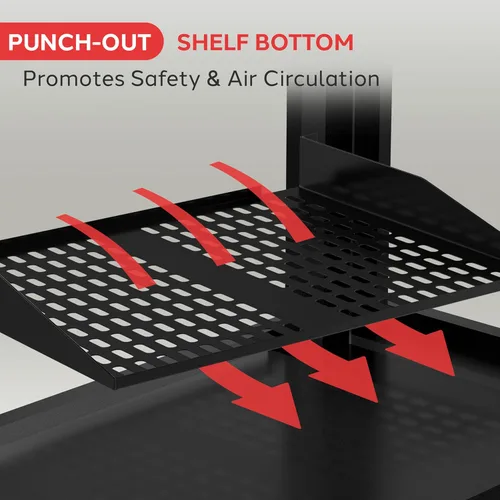 Miniatura 3 de Pyle Servidor 2U de 19 pulgadas, estantes ventilados para buena circulación de aire, voladizo, estante de pared, dispositivo universal, estante