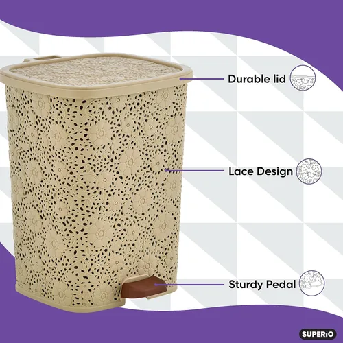 Miniatura 4 de Bote de basura Step On Beige 6 Litro