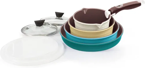 Miniatura 8 de Neoflam Midas cerámica antiadherente utensilios de cocina set con mango extraíble, Midas Plus 9pc, Verde esmeralda