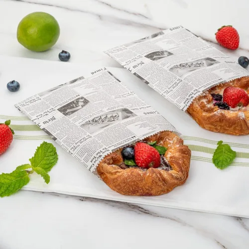 Miniatura 7 de Restaurantware Bag Tek - Bolsas de sándwich de 7 x 5 pulgadas, 100 bolsas de panadería a prueba de grasa, desechables para microondas, papel negro