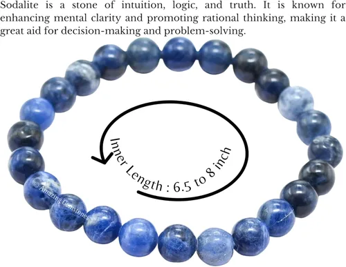 Miniatura 140 de Amazing Gemstone Pulsera de cristal para mujeres y hombres, pulsera de cristal curativo de protección, pulsera elástica con cuentas de piedras