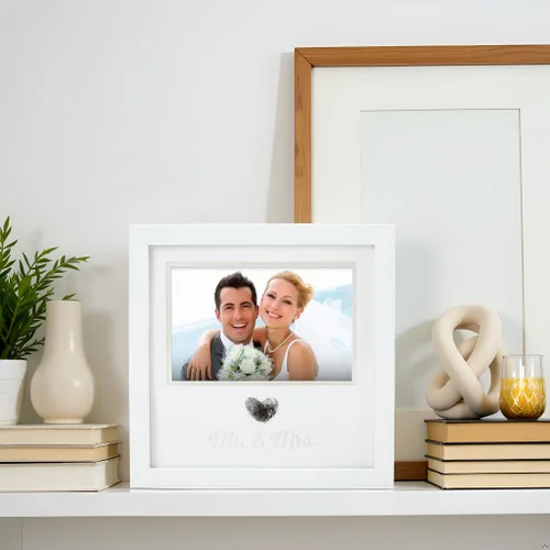 Miniatura 7 de Marco de foto de huella del pulgar con forma de corazón de Pearhead y kit de tinta, recuerdo de boda, idea para registro de regalos o recepción
