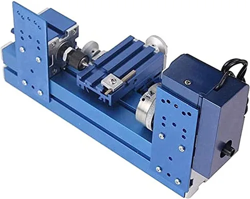 Miniatura 6 de Mini máquina de torno de metal, herramienta motorizada para trabajar el metal, tornos de madera de sobremesa con portabrocas de 3 mandíbulas