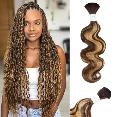 Miniatura 35 de Liqusee Cabello Humano para Trenzar 3.53 oz Un Paquete 14 Pulgadas Negro Natural Ondulado Rizado a Granel Cabello Humano para Trenzar Sin Trama 100%