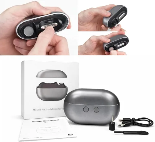 Recortador de uñas eléctrico para personas mayores: molinillo de uñas automático para uñas de las manos y uñas de los pies regulares, recargable por