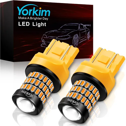 Miniatura 7 de Yorkim Bombilla LED 3157 Ámbar Brillante 3156 Luces LED de Freno/Trasera con Proyector - 3056 3156 3156A 3057 4057 3157 4157 T25 Luz Intermitente