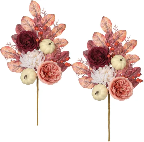 Miniatura 9 de GnFlus 3 piezas de ramas artificiales de algodón falsas para decoración de primavera y otoño en interiores estilo boho, flores artificiales de tallo