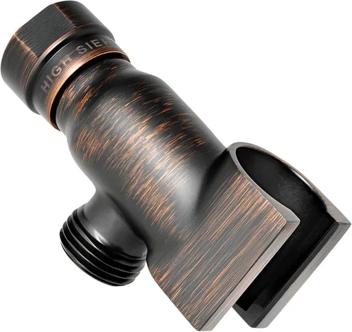 Miniatura 10 de High Sierra® - Soporte para cabezal de ducha de mano sin plomo de metal, acabado dorado cepillado