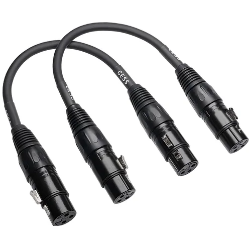 Miniatura 4 de CNCESS XLR hembra a hembra 3 pines micrófono cambiador de género, adaptador de bajo ruido, paquete de 2