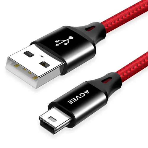 Miniatura 3 de AGVEE Paquete de 2 cables de carga Gpsmap de repuesto para Garmin Nuvi GPS, cable de carga Gpsmap, TI-84 Plus/CE/C plateado, micrófono USB Yeti Rojo