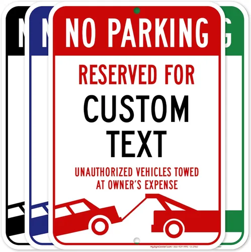 My Sign Center - Letrero personalizado de no estacionamiento, letrero de estacionamiento reservado personalizado para negocios, 10 x 14 pulgadas,